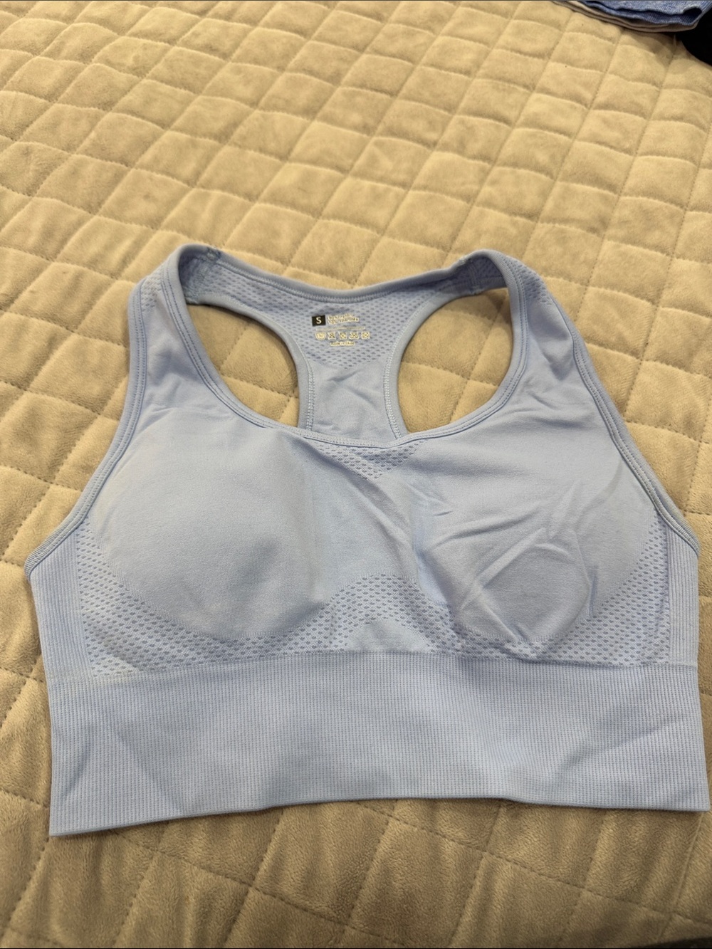 Light Blue Seamless Racerback Sports Bra